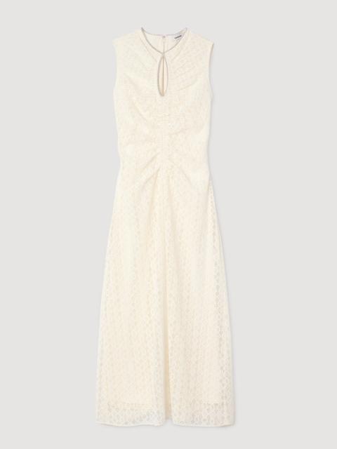 Sandro LACE KEYHOLE MAXI DRESS