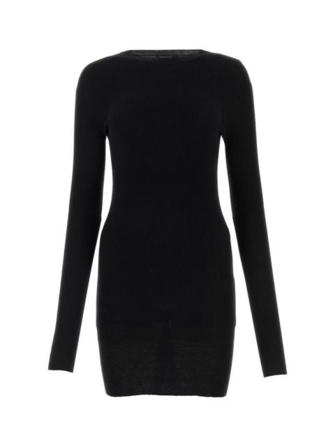Balenciaga Woman Black Cotton Mini Dress