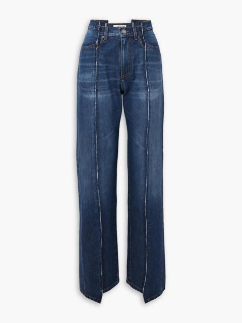 Victoria Beckham Paneled high-rise straight-leg jeans