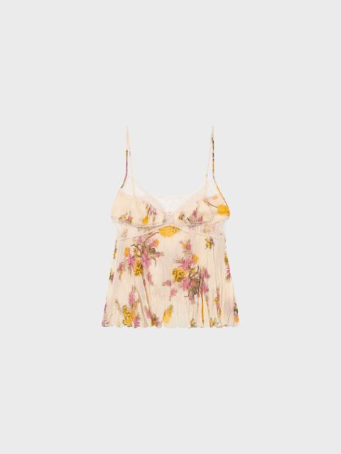 Blumarine GEORGETTE TOP WITH LACE INSERTS