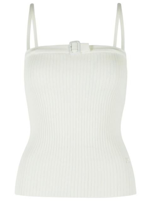 courrèges Courreges 'BUCKLE' Tank Top In White Viscose Blend