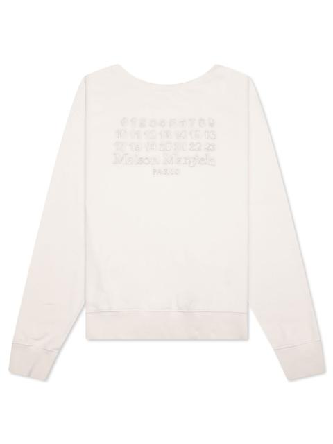 Maison Margiela REVERSE APPLICATED STITCH LOGO SWEATSHIRT - ECRU