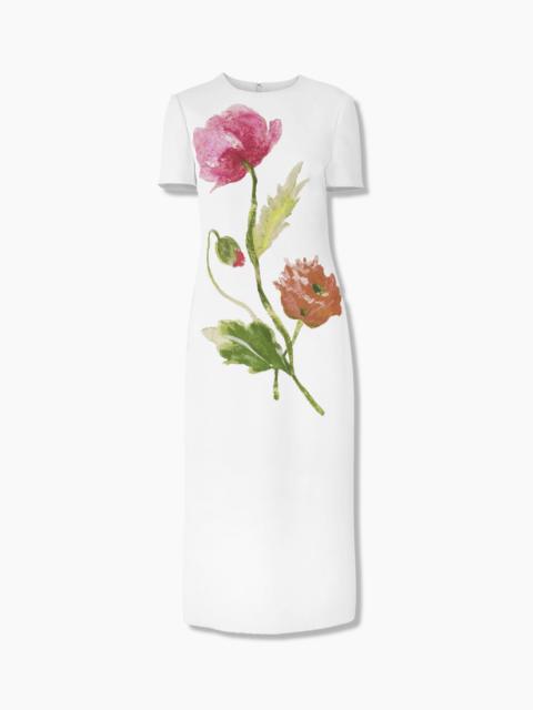 CAROLINA HERRERA Poppy-Print Midi Dress