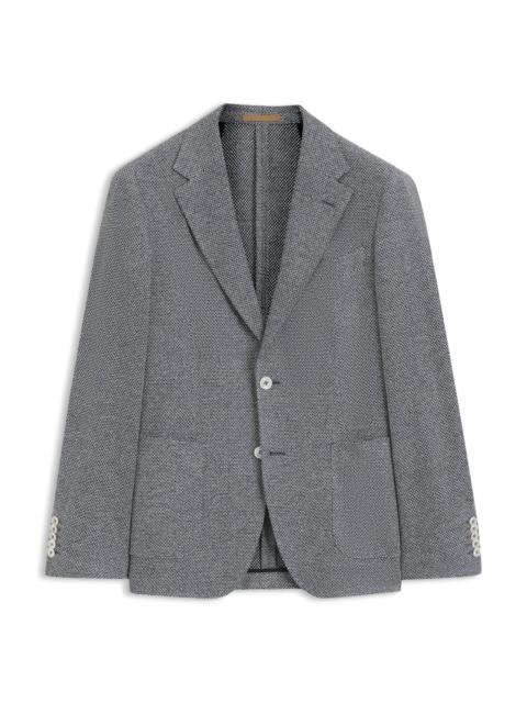 BOSS PATTERNED REGULAR-FIT JACKET IN A LINEN BLEND