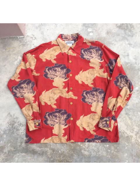 Other Designers Vintage MAKANA LEI Silk Hawaiian Shirt