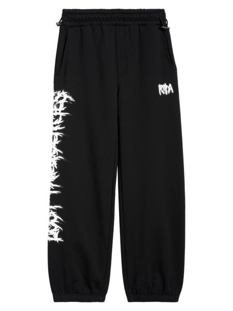 RTA RtA Rafa Cyber Frequencies Oversize Sweatpants in Black Cyber at Nordstrom