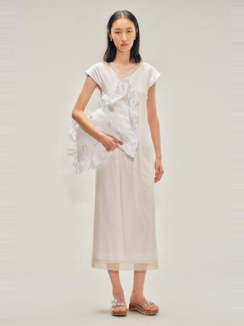 Simone Rocha Layered Liquid Cap Sleeve Lace Trim Dress
