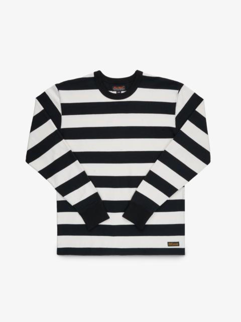 Iron Heart 11OZ COTTON KNIT LONG-SLEEVED SWEATER - BLACK/WHITE