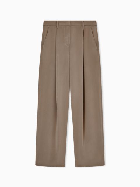 GIORGIO ARMANI SINGLE-PLEAT SILK CRÊPE TROUSERS