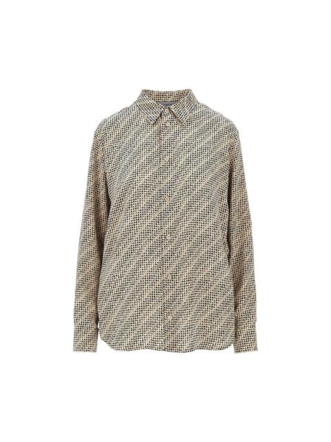 BALENCIAGA Balenciaga Silk Crêpe Monogram Shirt Beige Women