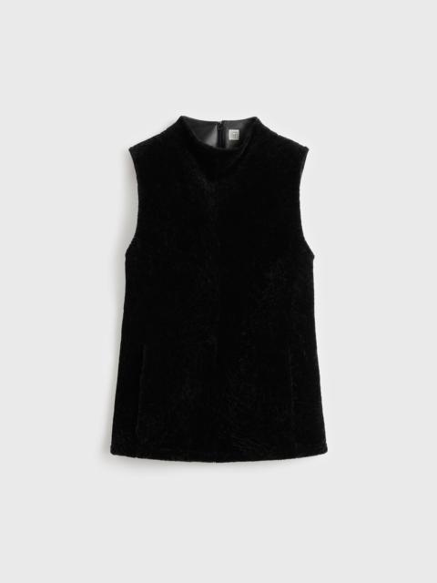 TOTEME Shearling-front top black