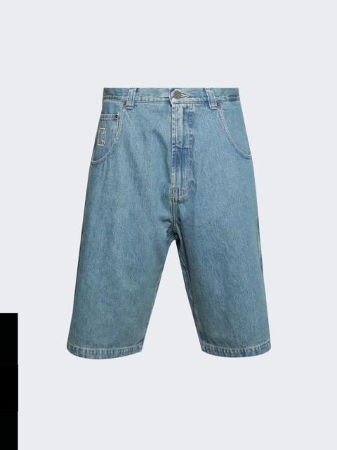 VETEMENTS Biker Cross Hip-hop Denim Shorts Vintage Mid Blue
