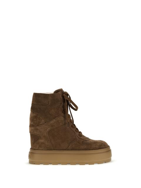 CASADEI Casadei Lace-up Wedge Sneakers Bruciato