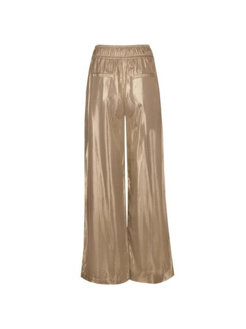 Brunello Cucinelli Brunello Cucinelli Gold Wide-Leg Satin Trousers