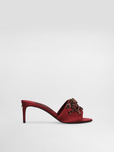 Dolce & Gabbana Satin mules with gemstone embellishment