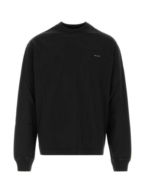 Prada Prada Men Black Cotton Sweatshirt