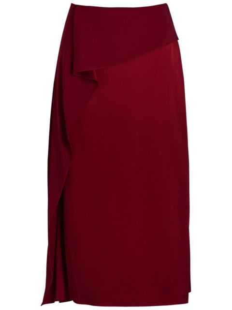 Erdem Erdem Draped Satin Midi Skirt