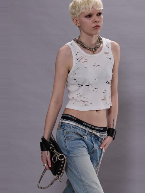 R13 Distressed Tank - Ecru | R13 Denim Official Site