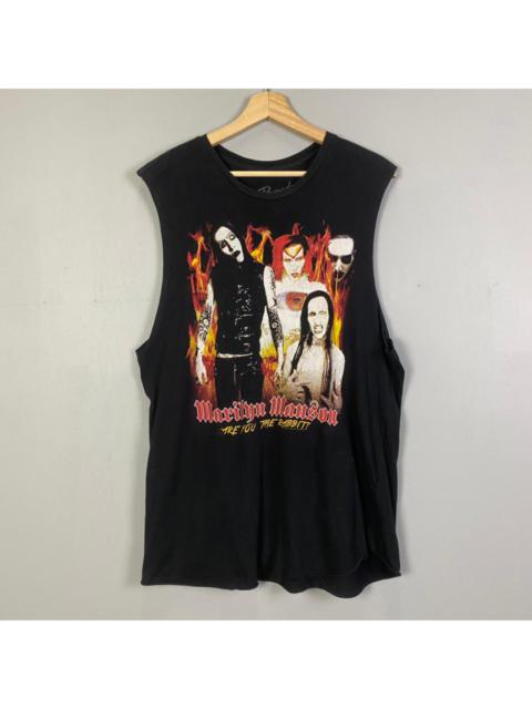 Other Designers Band Tees - LASTTT DROPPP‼️RARE🔥MARILYN MANSON SLEVELESS CUT OFF TSHIRT