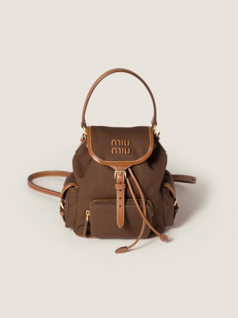 Miu Miu Canvas and leather backpack