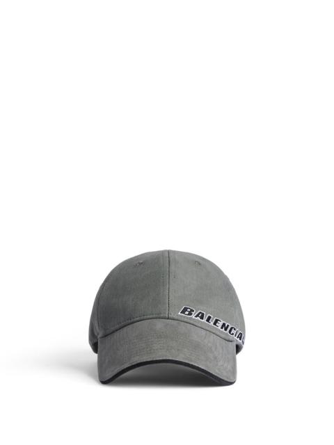 BALENCIAGA Balenciaga Men Tilted Typo Cap In Cotton Drill