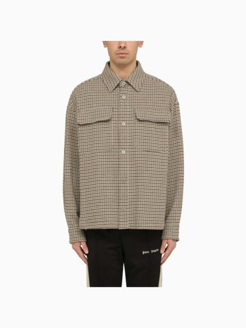 Palm Angels Checked Cotton Shirt Jacket With Logo Men