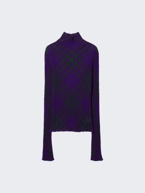 Burberry Check Mohair Blend Sweater Royal