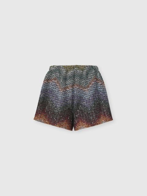 Missoni Mixed Viscose Lamé Shorts with Sequins