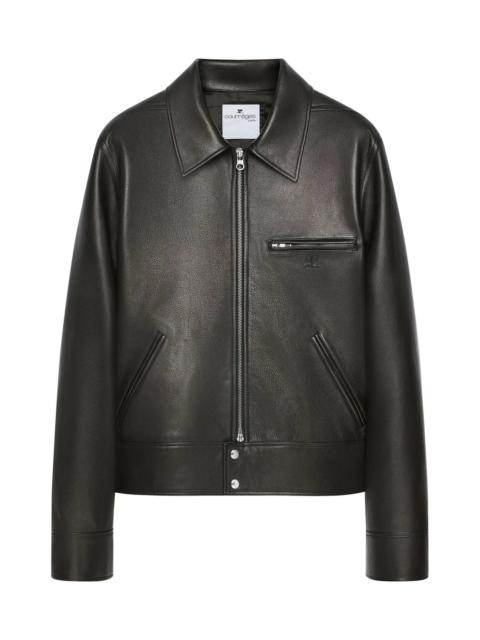 courrèges ZIP-UP LEATHER JACKET
