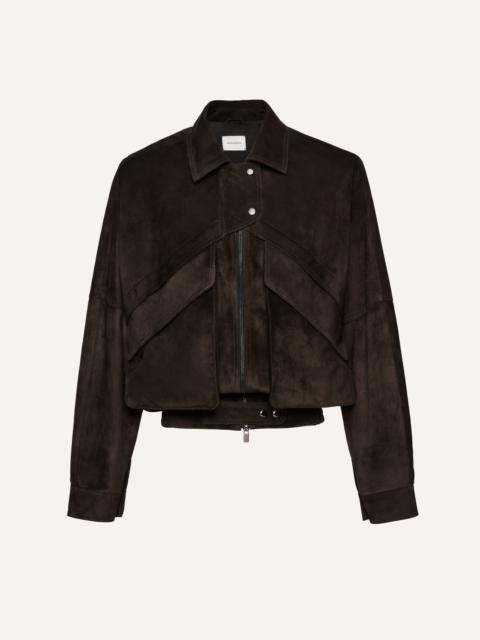 MAGDA BUTRYM Vintage suede bomber jacket in brown