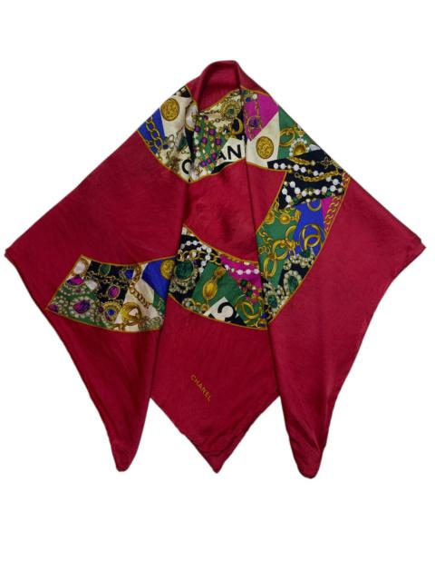 Rare Chanel Big Logo Iconic Silk Scarf Made in Italy