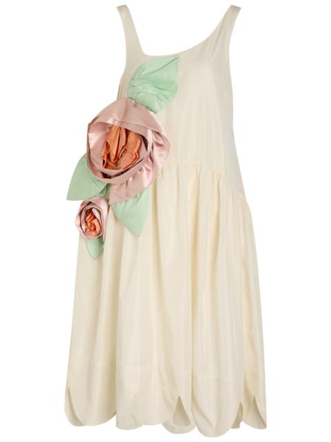 Simone Rocha Simone Rocha Floral-appliquéd Taffeta Midi Dress