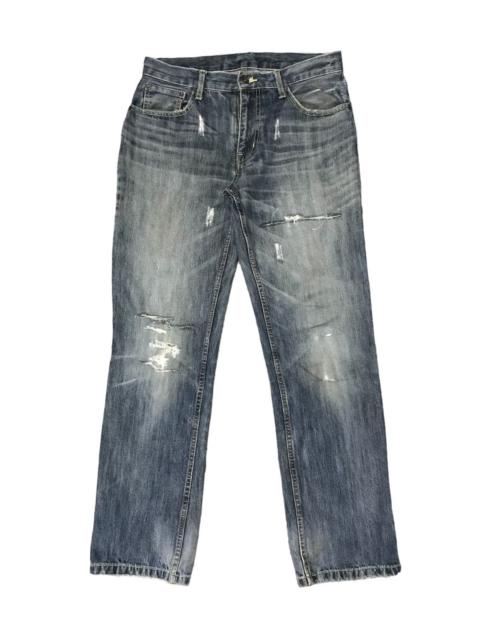Other Designers Distressed Denim - UNBRAND DISTRESSED BLUE JEANS STRAIGHT CUT CITY BOY FASHION