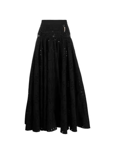 broderie anglaise A-line skirt