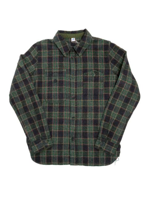 Pure Blue Japan Cotton Tweed Check Double Pocket Shirt Green