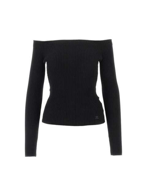 courrèges RIBBED OFF-THE-SHOULDER TOP