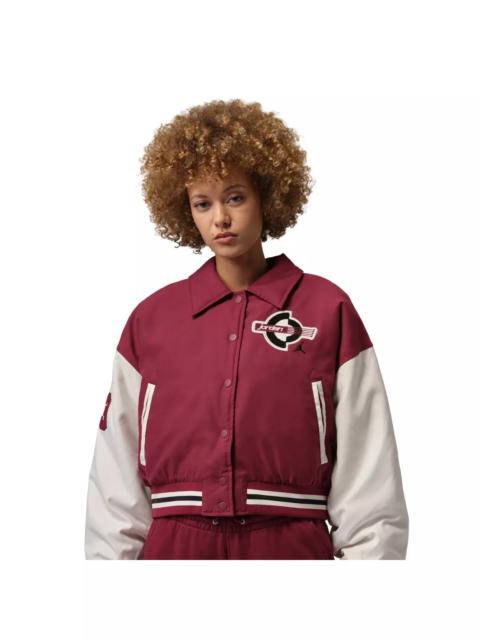 Jordan Women's Brooklyn Therma-FIT Varsity Jacket -Red/Ivory