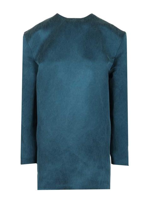 SAINT LAURENT Saint Laurent Women Stonewashed Silk Satin Boxy Dress