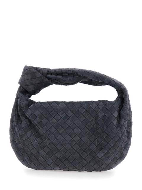 Bottega Veneta Bottega Veneta Women 'Jodie' Gray Shoulder Bag With Intreccio Motif In Suede For Women