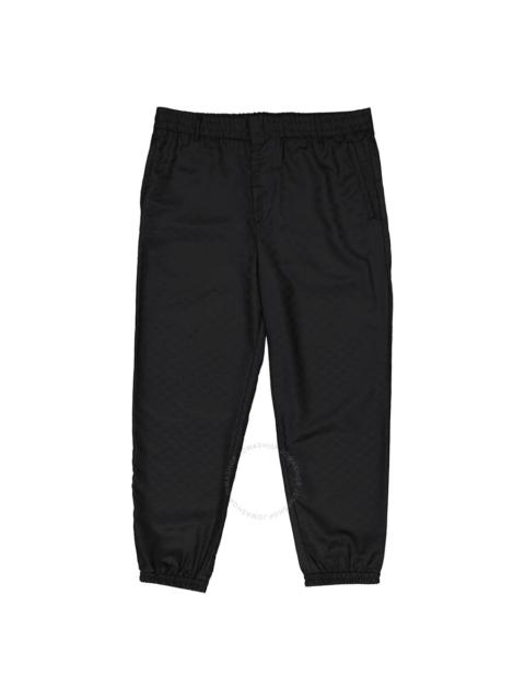 EMPORIO ARMANI Emporio Armani Men's Black Monogram-Print Tapered Trousers, Brand Size 52 (Waist Size 36")