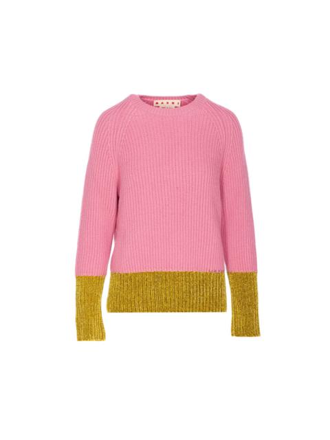 Marni Marni Women Bicolor Sweater With Marni Mending Logo