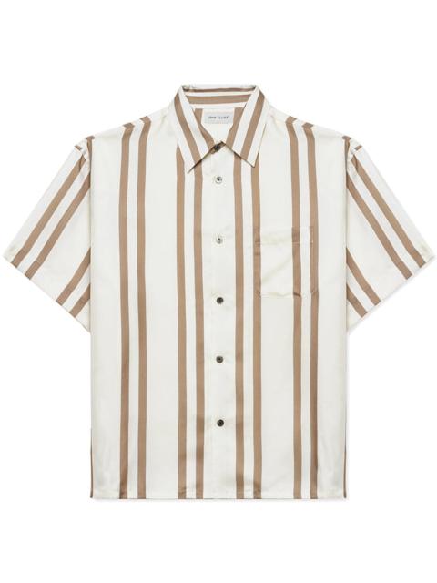 John Elliott John Elliott | Silk SS Button UP 'Bark / Salt Stripe'