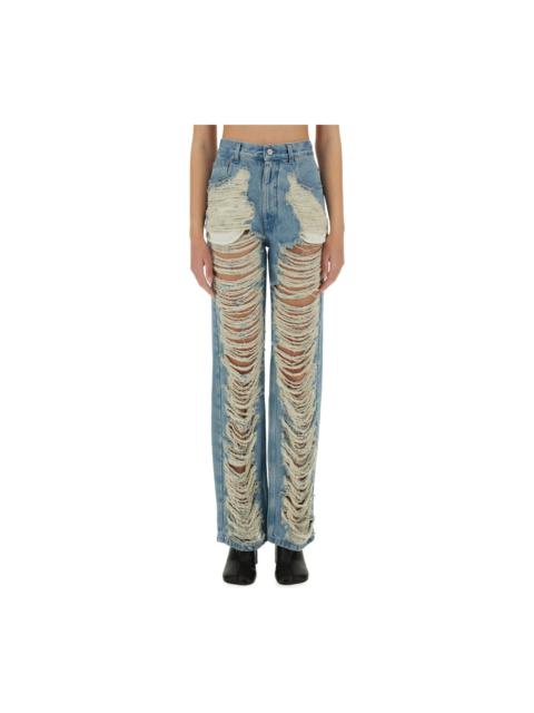 MM6 Maison Margiela 'destroyed' Straight Jeans