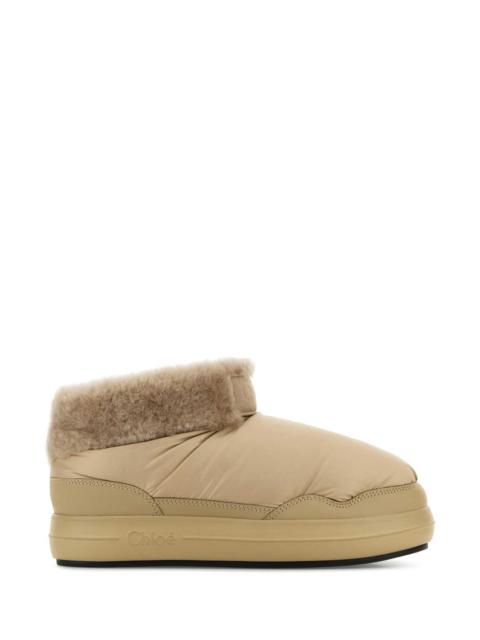Chloé Chloe Women Beige Fabric Ankle Boots