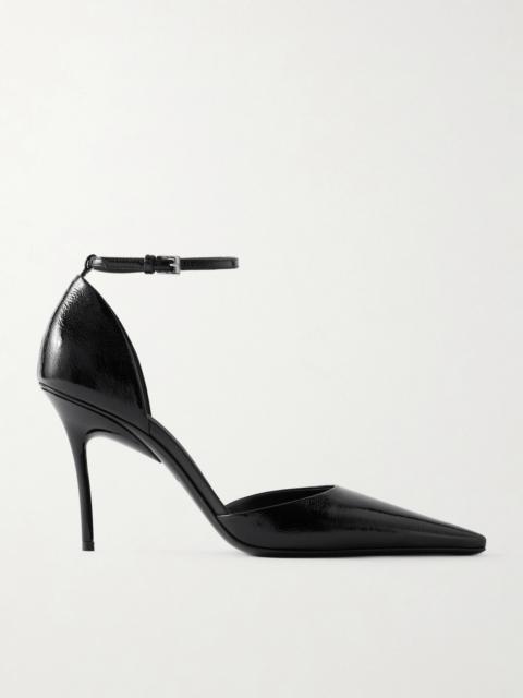 Alaïa D'orsay 90 Glossed Textured-leather Pumps