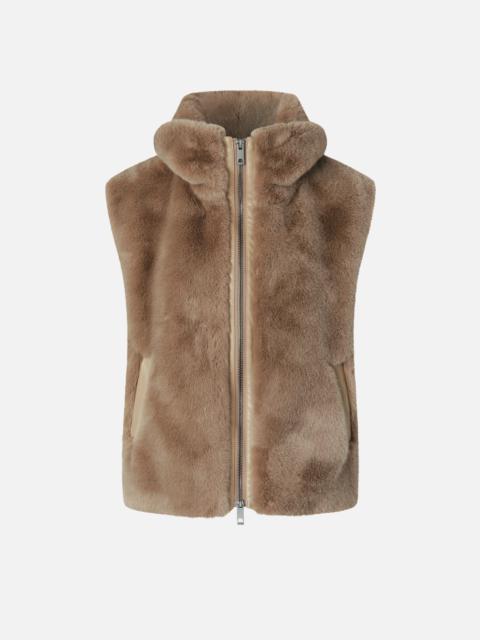 PINKO FAUX FUR GILET WITH ZIP