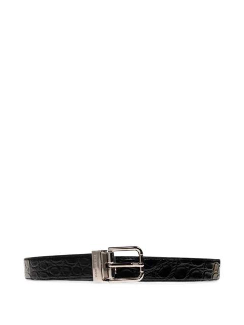 Dolce & Gabbana Dolce & Gabbana Men Crocodile-Effect Buckle Belt