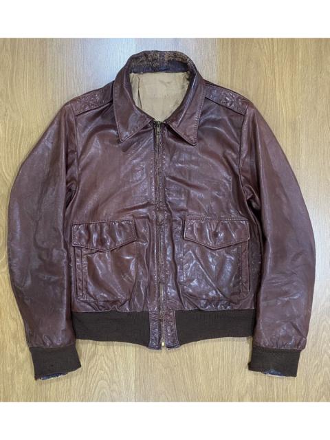 Other Designers Vintage 1970s Type A-2 Leather USAF Flight Bomber Jacket