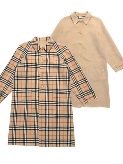 Vtg Burberrys Nova Check Reversible Trenchcoat WoolCashmere