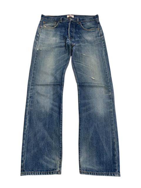 Other Designers Vintage Y2K Levis 501 Whisker Light Wash Minor Distressed
